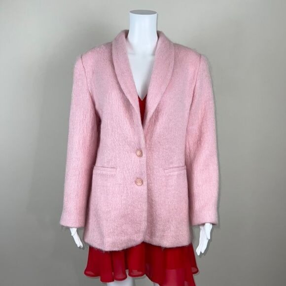 Vintage Jackets & Blazers - Vintage Pink Shawl Collar Blazer Jacket